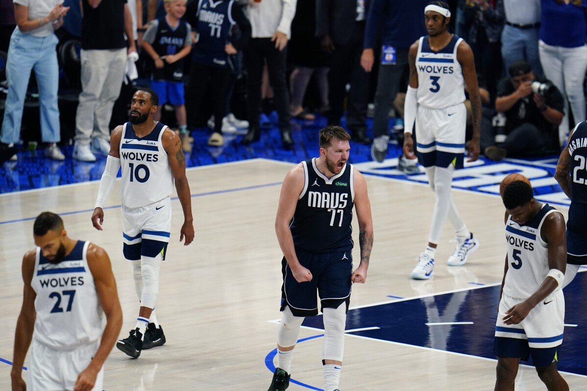 Penyekat Luka Doncic dan Kyrie Irving Memimpin Mavericks hampir menyapu Wolves dalam final Barat